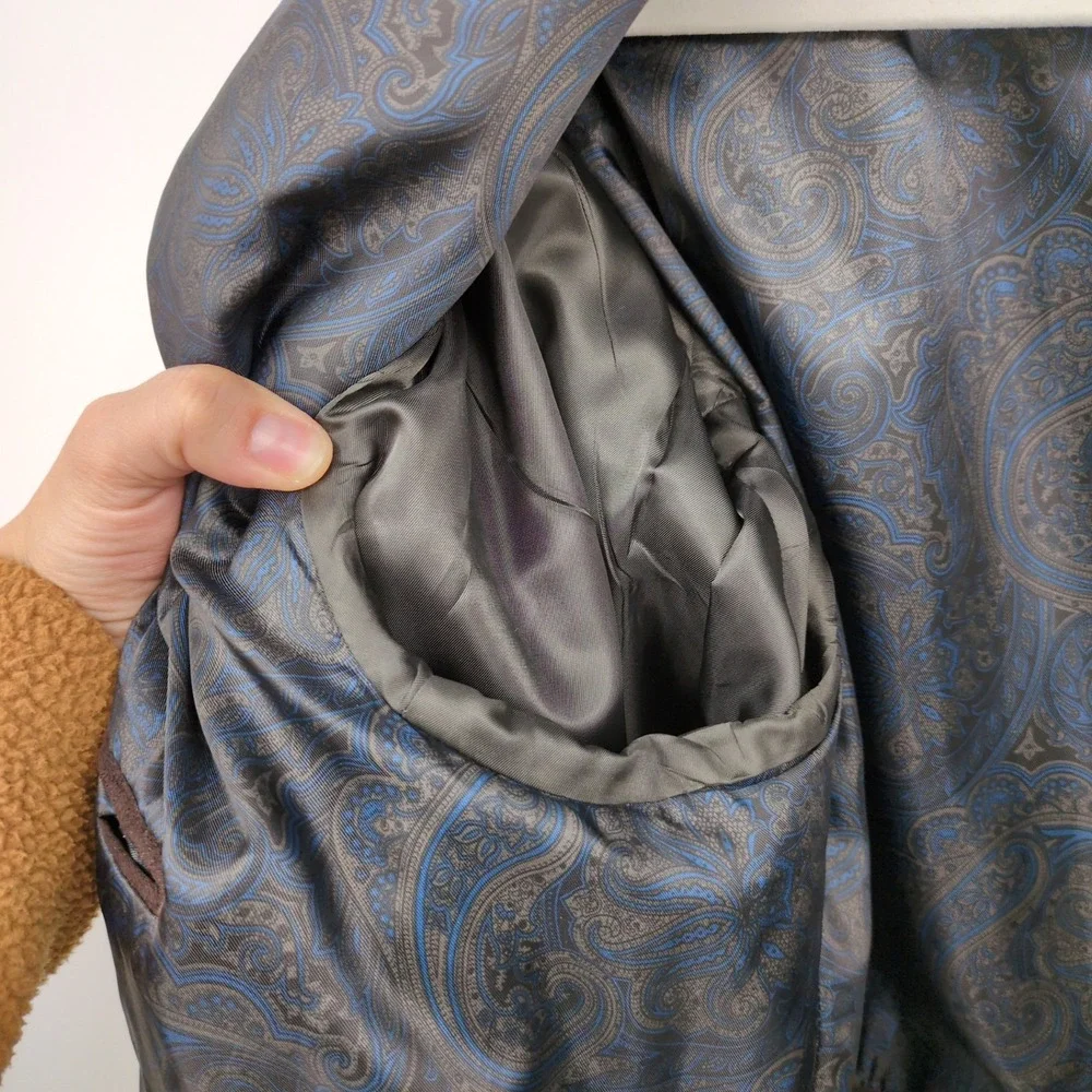 Lauren Ralph Lauren Mens Wool Cashmere Blazer‎ Dark Gray Size 44L Quiet Luxury